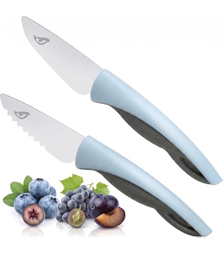 Couteaux Cuisine Enfants 17 Pièces Montessori, Sécurité Découpe Fruits/ Légumes, Âge 2+ Sans Danger HBCL - Maison