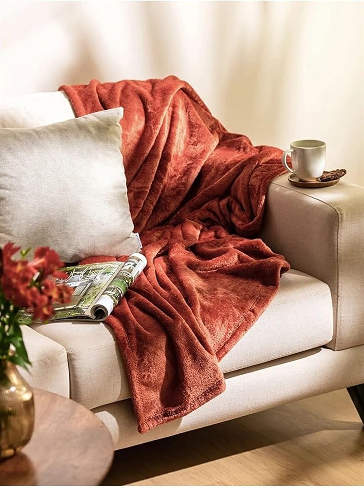 Mulberry Kiremit Wellsoft Çift Kişilik Tv Battaniye Yatak Örtüsü 200x220