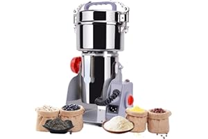 Elektrische Getreidemühle,CEIEVER Elektrische Mühle,Rostfreier Stahl & Kommerzieller Motor 1800W 28000 U/min High Speed Edelstahl Graingrinder für Kräuter/Gewürze/Nüsse/Getreide