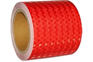 XFXIA Reflective Tape - Red, 4" x 33ft Waterproof Reflective Warning Tape for Vehicles, Cars, Trailers, Outdoors