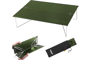 TREKOLOGY TALU Mini Camping Table – Compact, Portable, Folding Camp Table for Hiking, Backpacking, Beach, and Outdoor Use (Green)