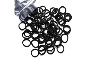 WANBY Bande di Capelli Neri 100 Pz Mini Bandi per capelli neri senza soluzione di continuità Morbidi Elastici Ponytail Titolari Capelli per ragazze Toddler