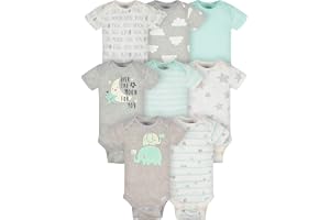 Gerber Unisex Baby 8-pack Short Sleeve Onesies Bodysuits Baby and Toddler T-Shirt Set (pack of 8)
