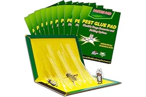 LUNARECLIPSE 10 Packs Stickypads Glue Traps - 12.4 Inch x 8.2 Inch Sticky Pads Extra Strong, Gluetraps for Bed Bug & Cockroach, Glueboard Indoor Outdoor, Efficient Gum Pads for Home Kitchen Office Garage Garden
