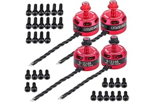 GRUIQRD RC Lot de 4 moteurs sans balais DX2205 2300 KV 2-4S Racing Edition rouge pour drone de course QAV210 X220 QAV250 FPV (2CW 2CCW)