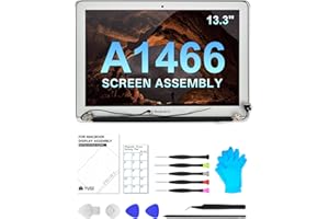 JQYDZH A1466 Replacement Screen 13.3" for MacBook Air A1466 13-inch 2012 2013 2014 2015 2017 EMC 2559 EMC 2632 EMC 2925 EMC 3178 Full LCD Screen Display Assembly（Silver）