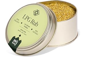 BBQ KING SPICES ARE ALWAYS THE SECRET BBQ KING - L.P.G. Rub Confezione da 70 Gr, Lemon Pepper Garlic Dry Rub Bbq Ideale per Barbecue e Grill, Set Spezie Cucina 100% Made in Italy, Miscela di Spezie a Base di Limone, Pepe ed Aglio