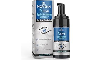 NOVEHA XStye Eyelid Foaming Cleanser - Fast Stye Eye Relief - Formula With Tea Tree Oil - Daily Eyelid and Eyelash Wash For Stye Eyes, Eyelash, & Skin Dryness (3.38 fl oz) - 100mL