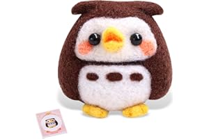 BUOKKON Needle Felting Kit, Animal Needle Felting Supplies Kits with Felting Needles Foam Mat, Needle Felting Kits for Beginners, Needle Felting Starter Kit for Needle Felting Craft DIY Handmade (Owl)