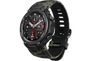 kwmobile Bransoletka kompatybilna z Huami Amazfit T-Rex/T-Rex Pro – bransoletka sportowa z TPU i silikonu – moro, czarna, jasnozielona, ciemnozielona