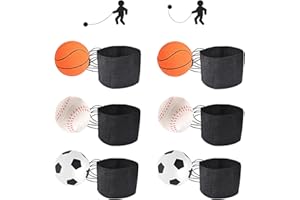 YHSKJCD Palla da Polso Sportiva, 6 Pezzi Palla da Polso con Rimbalzo, Giocattoli da Polso di Pallacanestro Baseball e Calcio per Bambini Adulti e Anziani Esercizio o Giocare