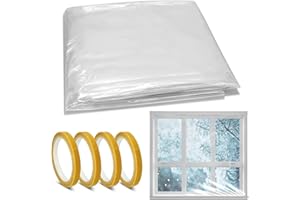 TRAUMARKEU Winter Thermo Cover Fenster-Isolierfolie,Wärmeschutzfolie Fenster Isolierfolie Kit, DIY Isolierfolie Fenster Kälteschutzfolie Fenster mit für Winddicht und Warm im Winter (clear, 1.6×10m)