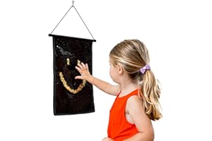 ODOXIA ADHS Spielzeug Autismus | Wendepailletten Sensorik Matten zum Aufhängen als Autismus, Sensorik Spielzeug| Anti Stress Kinder Sequins Wall | 1er-Pack