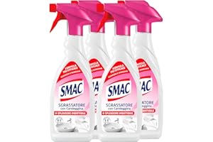 Smac Express Sgrassatore con Candeggina, Detergente Spray con Azione Sgrassante e Igienizzante - 4 flaconi da 650 ml