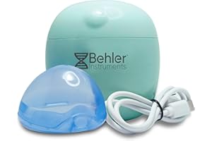 BEHLER INSTRUMENTS Sterilizzatore Ciuccio Portatile UVC-LED Behler – 99,99% Batteri Eliminati in 3 min, Box 8 cm Ricaricabile USB-C, Stand-by 180 gg, 2 LED, Laccio & Cavo Inclusi, ABS Sicuro per Neonati e Viaggio