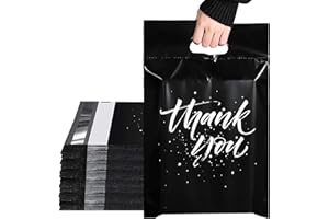 Switory 100pcs Poly Mailers Bolsas de envío actualizar el diseño de la bolsas para ropa con autoadhesivo, fácil de transportar, impermeable y a prueba de desgarros Negro, 12X15.5"(305x394mm)
