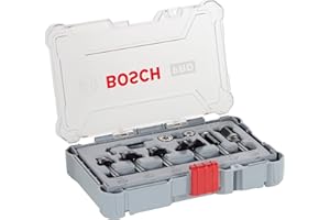 Bosch Professional 6 pcs. Trim & Edging Router Bit Set (for Wood, Ø 1/4 inch Shank, Accessory Router)