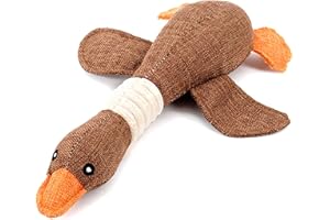 VITSCAN CCCompany Juguetes masticables para Perros de Ganso Salvaje de Peluche para Cachorros, Juguete chirriante para Perros pequeños y medianos (marrón)