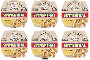 Carne in Scatola - Insalata di Pollo Ortolana, Petto di Pollo con Farro, Carote e Ceci, Confezione da 6, Senza Conservanti, 160 g, + portachiavi italy shop service