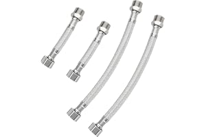 Flexschlauch 3/8, Wefaly Wasserhahn Verlängerung 304 Edelstahl Wasserhahn Schlauch Panzerschlauch 3/8 Zoll Wasseranschluss Verlängerung für Wasserhahn Bad Wc