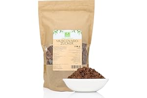 ‎GREEN ESSENCE Muscovado Rohrzucker - unraffiniert 1kg von der Grünen Essenz - Naturprodukt für köstliches Backen und Würzen - brauner Zucker naturbelassen - Muscovado Vollrohrzucker