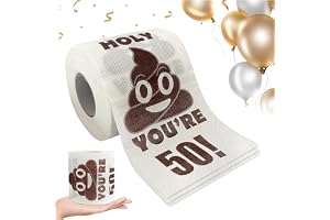 Roliga toalettpapper födelsedagspresenter för kvinnor män, toalettpapper 50:e födelsedag dekor nyhet toalettpapper rulle skämt gåvor för badrumsdekor födelsedagar festdekorationer – 50:e födelsedagen