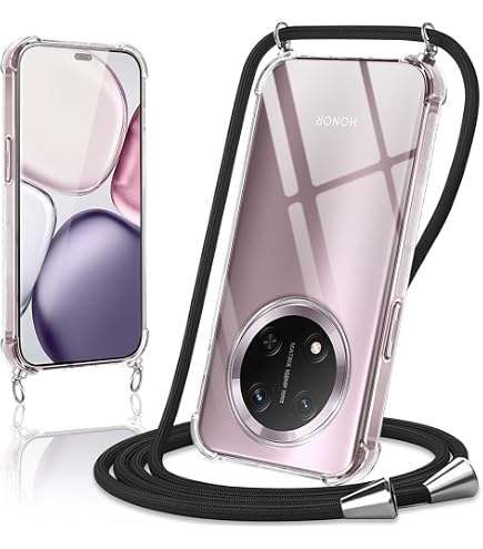 Custodia Girocollo Per Huawei Mate 9, Silicone Trasparente TPU Con Cordino Regolabile, Antiurto