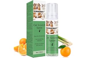 SEGMINISMART Cat Scratching Training Spray,Cat Scratch Deterrent Spray,Stop Spray for Cat and Dog,Anti-Scratch Spray,Anti Cat Scratching Deterrent,Suitable for Pet Puppies Dogs Kittens Cats– 120ml