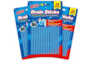 BESTUS ACCESSORIES Drain Sticks Unblocker, Pack of 36 Stick, Enzyme Drain Cleaner for Sinks, Basins, Bathtubs. Powerful Enzymatic Cleaner Prevents Blockages and Bad Odour | Perfect for Grease, Fat, Food Residue