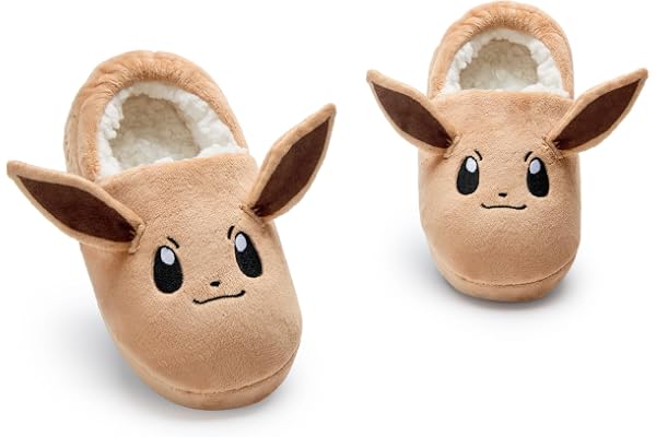 Pokemon flicktofflor | Eevee karaktär ansikte slip-on loafer tofflor med 3D-öron