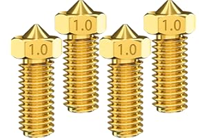 Ziamzra - Boquilla de impresora 3D (4 piezas, 1,0 mm, boquilla extrusora de latón, tamaño largo, para impresora 3D, 1,75 mm, accesorios de impresora 3D, 1,75 mm)