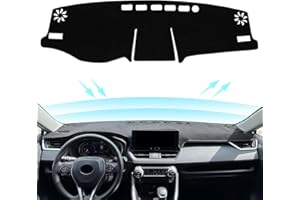 REMOCH Accesorios para Toyota Rav4 2025 2024 2023 2022 2021 2020 2019, Cubierta de salpicadero, Ajuste Personalizado, Cubierta de Consola Central, Protector Solar RAV 4 Pad (Borde Negro)