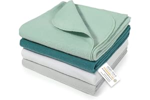 MAKIAN Pieluchy moltonowe/pieluchy molton, 4 sztuki, 80 x 80 cm, sprawdzone pod kątem Oeko-Tex® Standard 100, patyna/miętowa