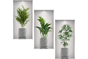 Stickers Muraux Vases Pour Salon - Stickers Mural De Vase Autocollant Muraux - 3D Stickers Muraux，Convient Au Salon, à La Salle De Bain, à La Cuisine Et à d'Autres Endroits (3 Pièces)