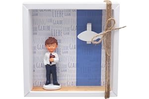 ZauberDeko Geldgeschenk Verpackung Kommunion Junge Blau Liebe Glaube Hoffnung 16,5cm