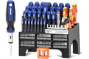 SORAKO 118Pcs Screwdriver Set Magnetic, Including Ratchet Screwdriver, Bits, Precision Screwdrivers, Insulated Screwdrivers, Voltage Tester, Magnetizer, Suitable for Home, Office, Farm Maintenance