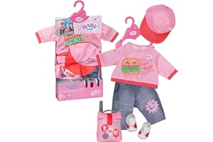 BABY born Snack Shop Outfit 43cm, Outfit mit Cap, Schuhen und Rucksack für 43cm Puppen, 835944 Zapf Creation