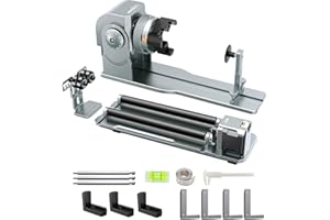 Atezr KR PRO Juego giratorio de grabador láser 4 en 1, mandril giratorio del eje Y y rodillo giratorio láser para la mayoría de los grabadores láser, mandril giratorio de mordaza, objetos cilíndricos