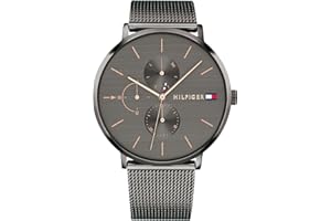 Tommy Hilfiger Damen Multifunktions-Quarz-Uhr - 3 Hilfszifferblätter, Wasserdicht bis 3ATM mit Leder- oder Edelstahlarmband in Glieder- oder Mesh-Design