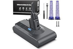 Keenstone Batteria per Dyson V8, Batteria di Ricambio per Dyson V8 Absolute Fluffy Animal SV10 Motorhead Slim Fluffy Total Clean Extra con 2 Filtri