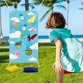 WOFEU Banner Throwing Games | 3 Bean Bags for Children, Children's Toys for Birthday Parties, Carnival, Indoor and Outdoor Ga