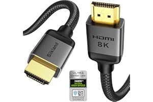 Silkland 10K 8K Kabel HDMI 2.1 2M, Certyfikowany Kabel HDMI® 2.1 4K@144Hz/120Hz 8K@60Hz, eARC, HDR10, Dolby Atmos, 48Gbps, HDCP2.3 do HDTV/Soundbar/PS5/Blu-Ray/Switch/Projector/Laptop/TV Box/PC