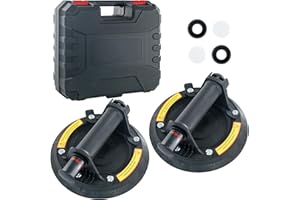 JUYLTOOL 2 x Saugheber Glassauger mit Tragbarer Werkzeugkasten|Tragkraft Max.165KG,Vakuum Saugheber Fliesensauger Glasheber,Saugheber für Glas,Fliesen,Marmor