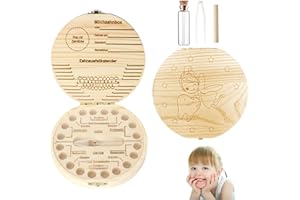 EOAMGO Zahndose Milchzähne Mädchen Jungen, Milchzahndose Mädchen Holz, Zahnbox für Milchzähne Junge Zahnfee Geschenke Mädchen Zahnbox Kinder als Geburtstagsgeschenk (Fee)