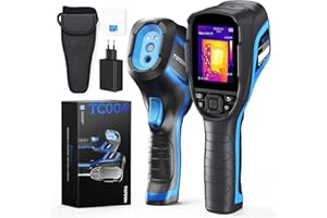 TOPDON TC004 Wärmebildkamera, 320x240 TISR Auflösung Infrarot Kamera, 12 Stunden Akkulaufzeit Thermal Camera mit Videoaufzeichnung und PC-Analyse, 16GB SD-Karte, Temperaturbereich –20°C bis +350°C