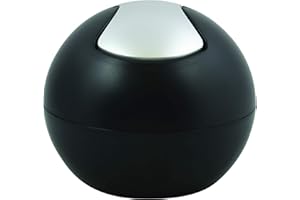 ‎SPIRELLA Spirella Kosmetikeimer 1 Liter Abfalleimer Schwingdeckeleimer Tischabfalleimer Bowl Schwarz matt