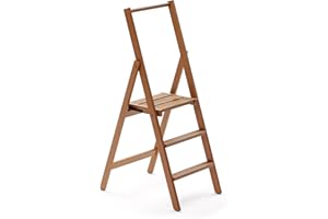 Arredamenti Italia 3-stopniowa drabina Kimora, drewno – składana – 3 stopnie – kolor: drewno wiśniowe AR-It il Cuore del Legno"