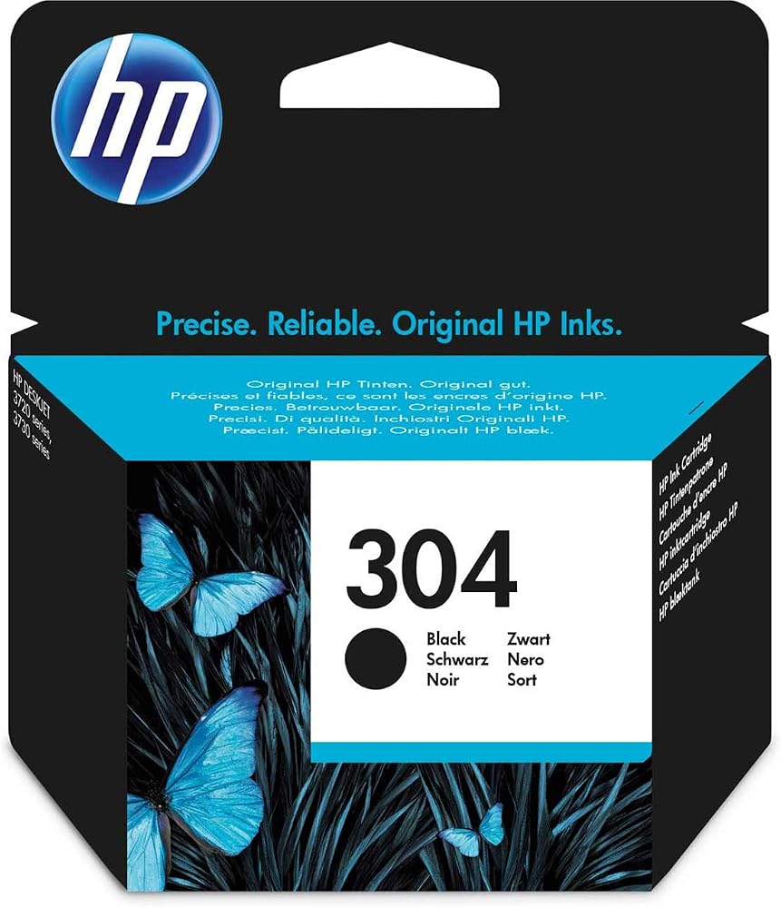 HP 304 Siyah Mürekkep Kartuş, 120 Sayfa (N9K06AE) | DeskJet 2620, 2630, 3720, 3730, 3750, 3760, Envy 5010, 5020, 5030, 120 sayfa (N9K06AE) ile uyumlu