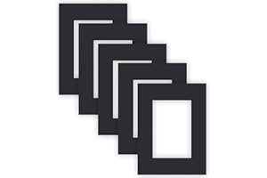 nielsen Conservation Passepartout cartone 2,2 mm, set di 5, formato esterno 18x24 cm per formato immagine 10x15 cm, nero liscio