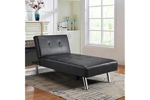 ‎YAHEETECH Yaheetech Klappsofa Relaxsessel mit Schlaffunktion, Verstellbarer Schlafsofa Liege Gästebett, Geeignet für Wohnzimmer, Schlafzimmer, Gästezimmer, schwarz